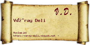 Váray Deli névjegykártya
